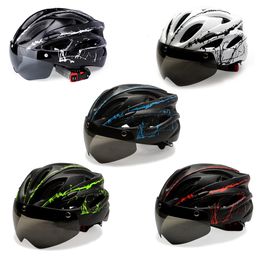 Cycling Helmets Bicycle Helmet Breathable Men Women Removable Goggles Lens MTB Road Bike with LED Light 230801