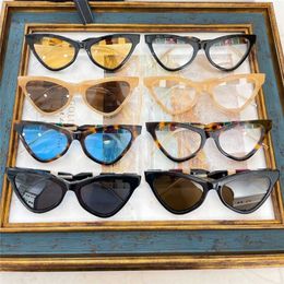 2023 luxury designer sunglasses G Family Fashion New Triangle Cat Eye Butterfly Comfortable Havana Sunglasses GG0597