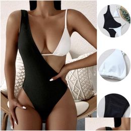 Women'S Swimwear Womens Y One Piece Swimsuit Womenwork Bodysuit Push Up Monokini Bathing Suit Summer Beachwear S-L Drop Delivery Appar Dhvnw