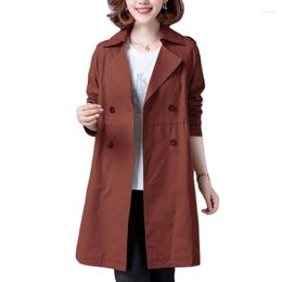 Women's Trench Coats 2023Spring And Autumn Khaki Coat Korean Style Fashion Loose Casual Windbreaker Mid-Length Long-Sleeve Parker Women