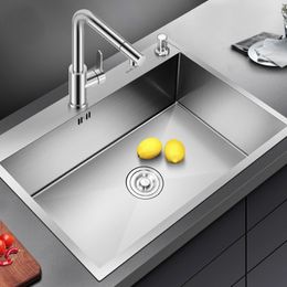 Single hole Kitchen Sinks Stainless Steel Wash Basin Household Nano Handmade Sink Under Counter wash Basin Kitchen Accessories