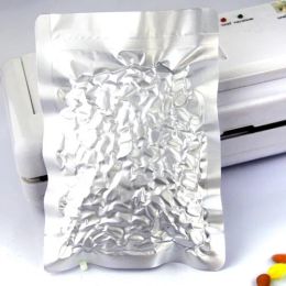 Pure Silver Aluminium Foil Open Top Mylar Pack Bag Heat Seal Vacuum Bread Biscuit Moisture Proof Storage Pouch 5*7cm