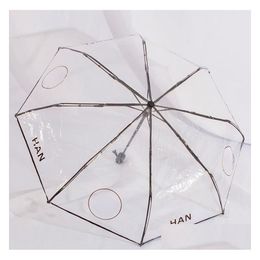 Umbrellas Designer Transparent Female Letter Pattern Folding Fl-Matic Umbrella Drop Delivery Home Garden Housekee Organisation Rain G Dhgi4