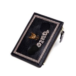 Simple Card Holder Women's Multiple Card Slots Leather Ultra-Thin Exquisite High-End Wallet One-Piece Two-Fold Small Buckle