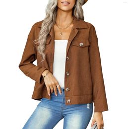 Women's Jackets Max Jeans For Women Womens Corduroy Long Sleeve Button Down Shirt Loose Jacket Top