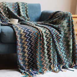 Comforters sets Bohemian Plaid Sofa Blanket Summer Knitted Comfortable Soft Blankets for Bed Cover Bedspread Office Nap 230801