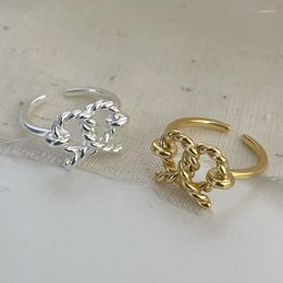 Cluster Rings S'STEEL Sterling Silver 925 Twist Thread Love Heart Adjustable For Girls Vintage In Ringen Accessories Fashion Jewellery
