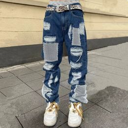 Mens Jeans Ropa Grunge Y2K Streetwear Baggy Ripped Pants Men Clothing Straight Loose Women Hip Hop Denim Trousers Pantaloni Uomo 230731