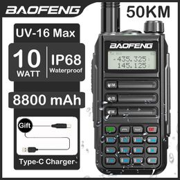 Walkie Talkie BaoFeng UV 16 Max 10W High Power Waterproof Support Type C Charger 50KM Long Range Distance Upgrade UV5R PRO 230731