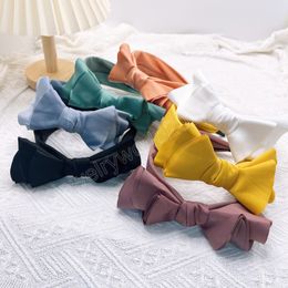 New Fashion Headband For Women Side Bowknot Hairband Solid Color Turban Autumn For Adult Hair Accessories