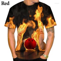 Men's T Shirts 2023 Bowling 3d Printing Short Sleeve Fashion Casual Sports Style Unisex T-Shirt Top