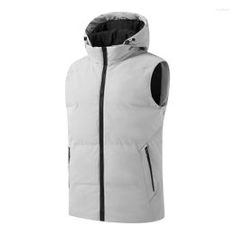 Men's Vests Vest Jacket Winter Hat Detachable Warm Sleeveless Large Size Fashion Hooded Casual Men Autumn Thicken Waistcoat 6XL