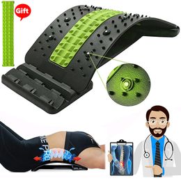 Other Massage Items 4 Level Back Massager Magnetic Therapy Stretcher Neck Stretch Tools Lumbar Support Pain Relief 230801