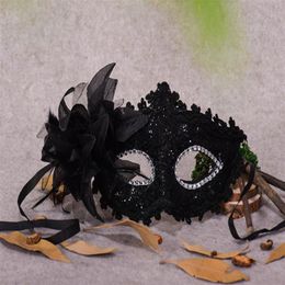 Sexy Masquerade Masks Black White Lace Bridal Halloween Masks Venetian Half Face Mask for Christmas Cosplay Party Eye Masks CPA917233y