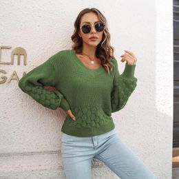 Women's Sweaters Three-dimensional Feather Sweater Loose Autumn And Winter Lantern Sleeve Knitted