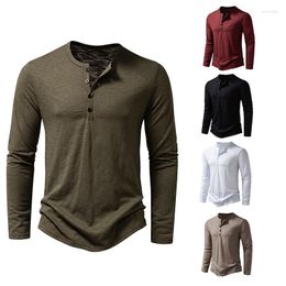 Men's T Shirts 2023 Long Sleeve Neck Bamboo Joint Cotton Bottom T-shirt Skincare Fashion