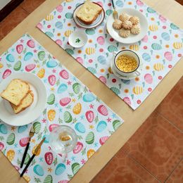 Table Napkin 1Pc 45x65cm Cotton Printed Color Egg Cloth Easter Series Tablecloth Kitchen Dinner Mat