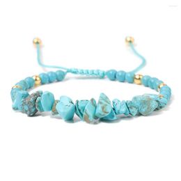Strand Fashion Blue Woven Rope Bracelets Howlites Beads Natural Stone Rose Quartzs Beaed Women Jewellery Gifts