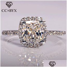 Band Rings For Women Bridal Wedding Trendy Jewelry Engagement Ring White Gold Color Drop Delivery Dhktz