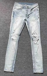 2023 Kusbi Jeans Mens Designers Pants Ksb Men's Spring/summer Washed Worn-out with Holes Slim Fitting Stretch 30-408dpl3llk