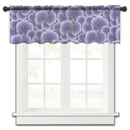 Curtain Ginkgo Leaf Purple Luxury Texture Kitchen Small Tulle Sheer Short Bedroom Living Room Home Decor Voile Drapes