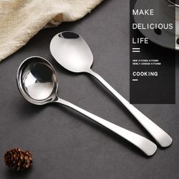 Flatware Sets 2/3/5 Stainless Steel Spoons With Long Handle Dessert Scoop Kitchen Restaurant