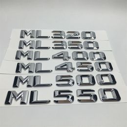 Car Stickers Chrome ML320 ML350 ML400 ML450 ML500 ML550 Rear Trunk Emblem Badge Letters For Mercedes Benz ML Class220n