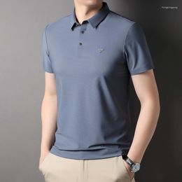 Men's Polos Men Summer Short Sleeve Polo Shirt Business Casual Design Loose Soft Comfortable Male Daily Working Wear