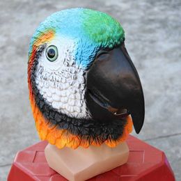 Party Masks Parrot Bird Animal Party Mask Funny Latex Halloween Full Head Mask Adult HKD230801