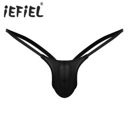 iEFiEL Male Mens Sexy Thongs See-through Mesh G-string Mens Low Rise Jockstrap Open Back Stretch Bikini Underwear Underpants1291H