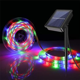 Garden Decorations Solar Strip LED Flexible String lights 8 Modes IP65 Waterproof Light Outdoor Home Patio Wedding Decoration 230731