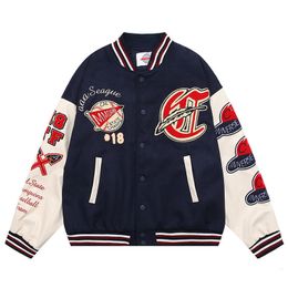 Men's Jackets American Street Baseball Coat Spring and Autumn High Street Fashion Brand Towel Embroidery Splice Design Sense Jacket for Men 230731