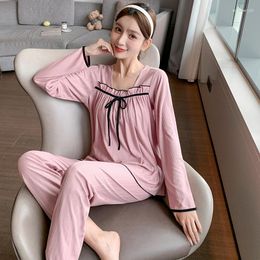 Women's Sleepwear Princess Style Pyjamas Ladies Spring And Autumn Thin Cotton Long-sleeved Four Seasons Home Clothes Sweet Summer