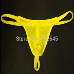 New Whole- Men's G-Strings SEXY men's ice silk transparent mini micro bikini penis pouch thongs g strings tangas 3260