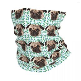 Scarves Cute Dog Pug Bandana Neck Cover Printed Wrap Scarf Multi-use Cycling Riding Unisex Adult Breathable