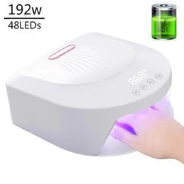 Nail Dryers 192W UV LED Lamp For Manicure Wireless Rechargeable Professional Gel Polish Dryer 48LEDs Fast Drying Light Salon Tools