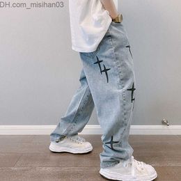 Men's Pants Wide leg cargo pants 2023 street clothing bags men's jeans spring and autumn men's loose fitting straight men's clothing black Z230802