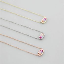 Necklaces Colorful New Pendant Necklaces Necklace shells Real 18K Gold Plated Dangles Glitter Jewelries Letter Gift With free dust bag
