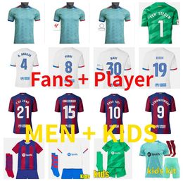 Lewandowski PEDRI GAVI Soccer Jerseys R. ARAUJO Ogan F. DE JONG KESSIE Raphinha FERRAN S 23 24 Camisetas De ANSU FATI 2023 2024 Kit Shirt Men Kids Kounde