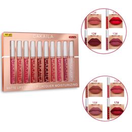 Lip Gloss 10pcs set of Matte Hydrating Glitter Non stick Cup Waterproof Long lasting Liquid Lipstick Beauty Sexy Female Make up 230801