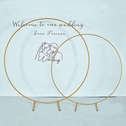 Party Decoration 2pcs Iron Ring Artificial Flower Arch Decorative Stand Lawn Wedding Festivals Balloon Support Kit Baby Shower
