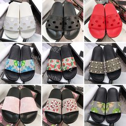 2023 Designer Men Women Sandals with Correct Flower Box Dust Bag Shoes snake print Slide Summer Wide Flat Sandal Slipper Size 35-48 B2