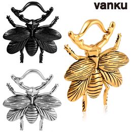 Navel Bell Button Rings Vanku 2pc Bee Ear Hanger Weights For Stretched Ear Lobe Stainless Steel Ear Gauges Ear Plugs Tunnels Body Piercing Jewellery 230731