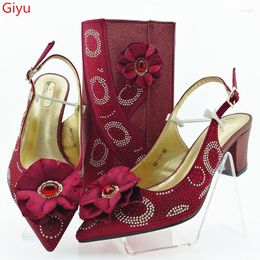 Dress Shoes Doershow African Coming Italian And Bag Sets For Evening Party With Stones Wine Handbags Match Bags! SGO1-15