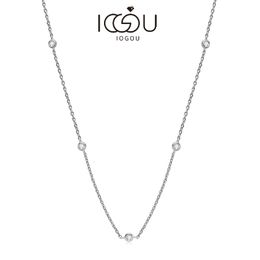 Strands Strings IOGOU Choker 925 Sterling Silver Round 25mm D Colour Necklace for Women Virgin Girls Gift With Chain Length 162 inch 230731