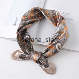 Scarves Women Silk Square Scarf Fashion Lady Hair Scarves Foulard Shawl And Wraps Designer Print Neckerchief Bandana Summer New J230801