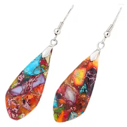 Pendant Necklaces Girl Bohemian Earrings Stone Women Dangle Colorful Teardrop Jewelry Statement Womens