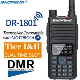 Walkie Talkie Baofeng DR 1801 Tier 1 2 Dual Time Slot Digital DM 1801 Updated UV band 136 174 400 470MHz DMR Radio 230731