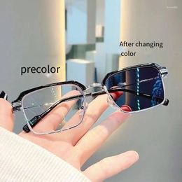 Sunglasses Anti-Blue Light Glasses Pochromic Color HD Reading Metal Fashion Classic Day&Night Computer Goggles Ultra Frame