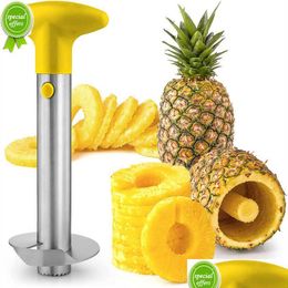 Baking Pastry Tools New Pineapple Slicer Peeler Fruit Corer Cutter Stainless Steel Cutting Tool Kitchen Utensil Accessorie Drop Deli Dh7Fq